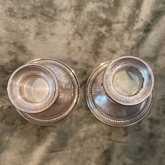 Vintage Sterling weighted candlesticks EMPIRE SET OF 2 - Picture 3 of 5